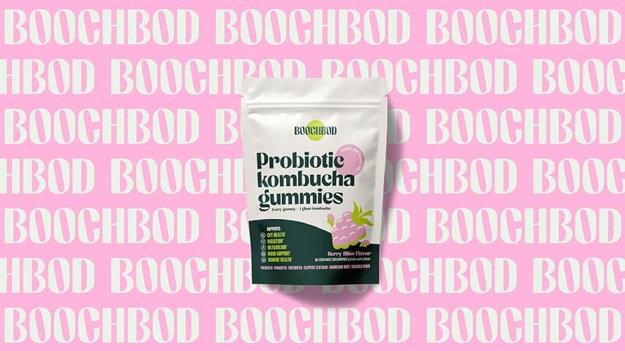 BoochBod - Probiotic Kombucha Gummy - Prebiotics, Probiotics, Postbiotics, Fiber Supplement, Slippery Elm, Dandelion Root, MCT Oil, for Bloating, Gut Health - Probiotics for Women and Men thumbnail 8