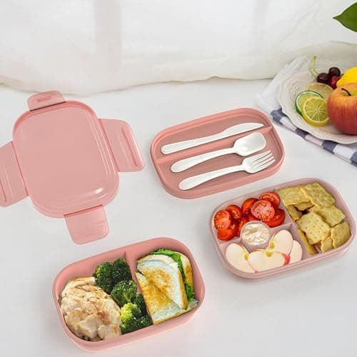 JBGOYON® Bento Lunch Box Set - 3 Stackable Containers for Adults and Kids，lunch box for women- Includes Lunch Bag, Leak-Proof and BPA-Free - Built-in Utensil Set - Dishwasher Safe (Pink) thumbnail 8