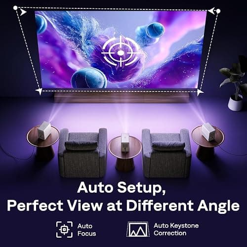 Aurzen Roku TV Smart Projector with Wifi and Bluetooth, Christmas Gifts D1R Cube Roku Streaming Experience Built-in, Sealed Optical Engine, 1080P FHD, Dolby Audio, Portable Mini Projector for Movies thumbnail 5