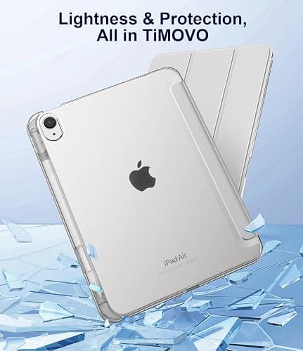 TiMOVO Case for iPad Air 11 Inch M4 2026/M3 2025/M2 2024, iPad Air 5th Generation 2022/4th Gen 2020 10.9 Inch with Pencil Holder, Stand Cover with Translucent Back, Auto Wake/Sleep, Apricot Gray thumbnail 4