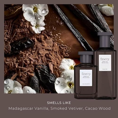 Fine'ry Vanilla Gourmand Sweet on the Outside Eau de Parfum - Long-Lasting Perfume for Women - Vanilla, Cacao Wood & Smoked Vetiver - Warm, Full Size Hair & Body Fragrance, Gift for Her (60mL) thumbnail 2