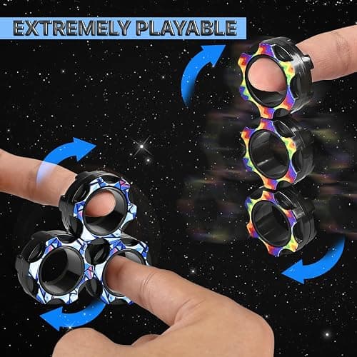 Fidget Toys Adults Set, Easter Basket Stuffers Gift for Kids Teen Cool Gadget Sensory Pack with Figette Spinner Cube ADHD Anxiety Relief Stress Magnetic Ring Office Desk Manget Toy for Boys thumbnail 5