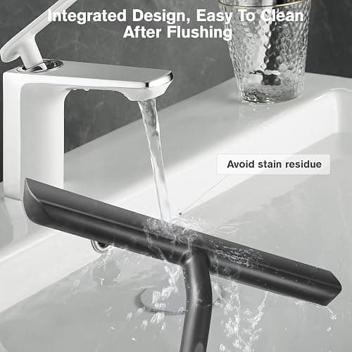 Vinabo Silicone Squeegee Shower Cleaner with Hook, Black Shower Scraper for Bathroom, Kitchen, Car, Window and Glass Cleaning thumbnail 5
