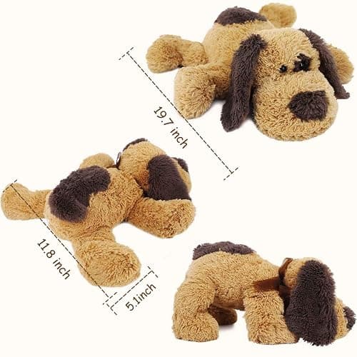 WEIGEDU Floppy Stuffed Dog Puppy Plush Toy, 20 inch, Brown | Huggable Beagle Labrador Retriever Stuffed Animal Dogs, Lying Down, Super Soft, for Kid Girl Boy Baby Christmas Birthday Gift thumbnail 6