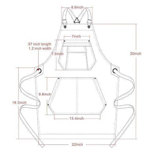 Jeanerlor - Cotton Tool Denim Work Apron with Convenient Pockets for Women Cross Straps & Adjustable(Denim Blue) thumbnail 2