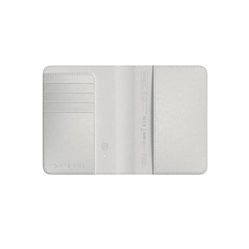 Satechi Passport Holder for Travel with Find My, Passport Cover with 4 Card Holder, Wireless Charging, and RFID protection – Travel Essential Vegan Leather Passport– Sand - Image 1