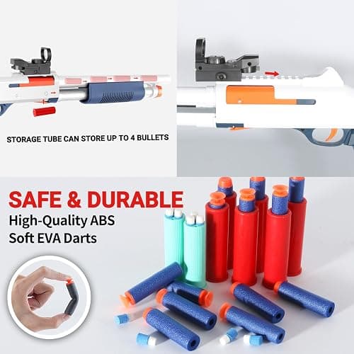 Toy Gun Models Foam Blasters (33-Inch) Soft Bullet Shotgun,Empty Shell Ejecting Design [with10 Shell 40 Soft Darts] Perfect for Indoor and Outdoor Play thumbnail 6