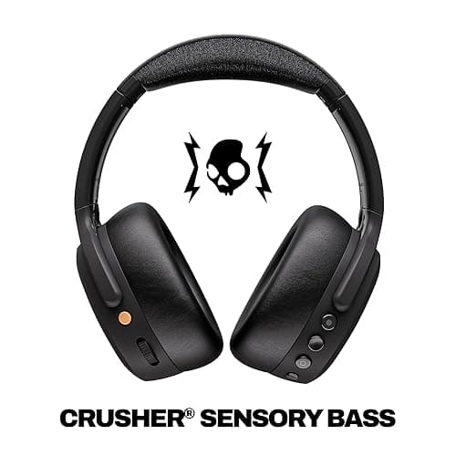 Skullcandy Crusher ANC 2 Wireless Over-Ear Bluetooth Headphones with Extra USB-C Charging Cable, Multi-Sensory Bass, Active Noise Cancelling, 60 Hours Battery, Microphone iPhone Android - True Black thumbnail 4