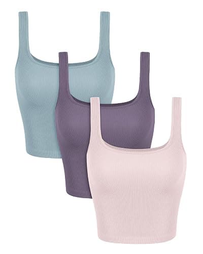 ODODOS 3-Pack Crop Tank Cropped Tops - Image 1