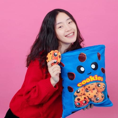 Nenalayo Plushies Doll a Bag of Cookie Toy Stuffed Soft Snack Pillow Plush Yummy Food Toy for Birthday Gift, Stuffed Toy Game Pillow Cushion Gift for Kids (Blue) thumbnail 6