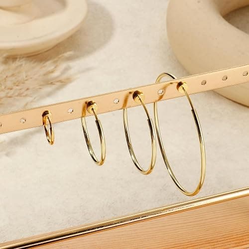 Magitaco 8 Pairs Clip On Hoop Earrings Stainless Steel Clip On Earrings for Women Fake Hoop Earring Spring Hoop Earring For Non-Pierced Ears thumbnail 6