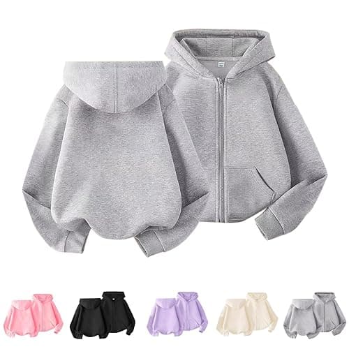Oversized Hoodies For Teen Girls Boys Baggy Zip Up Classic Hooded Sweatshirts Casual Solid Long Sleeve Jacket with Pockets thumbnail 2