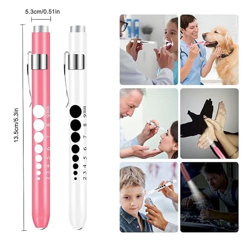 3 Pack Medical Scissors and Pen Light Set Trauma Shears Pen Lights for Nurses Bandage Scissors with Carabiner LED Penlight with Pupil Gauge Stainless Steel Nurse Shears for Doctor Paramedics EMS EMT thumbnail 6