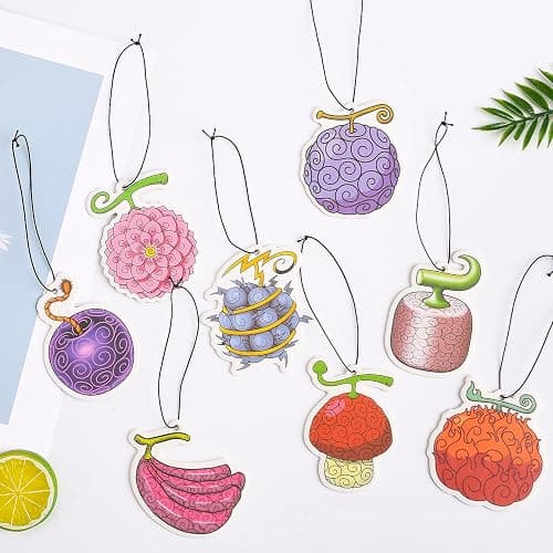 One Piece Anime Fruit Car Air Freshener Cards (8 Pack Refreshing Ice Scent) Cute Anime Accessories for Car Interior Hanging Gift Rearview Pendant Supplies thumbnail 7
