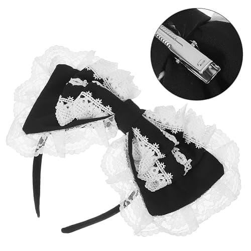 minkissy Kawaii Lolita Bow Headband Elastic Lace Hair Hoop for Cosplay Weddings Parties More Comfortable Design Cute Accessory for Women thumbnail 8