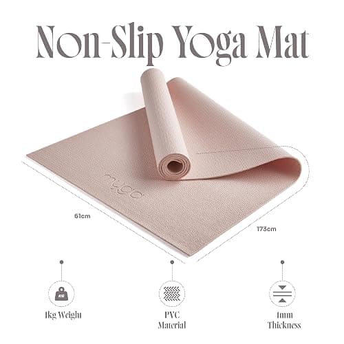 Myga Yoga Starter Set – Yoga Mat, 2 Yoga Blocks & Strap with Metal D-Ring – Non-Slip Yoga & Pilates Kit for Home Workouts & Fitness – Lightweight & Durable | 173cm x 61cm x 4mm thumbnail 3