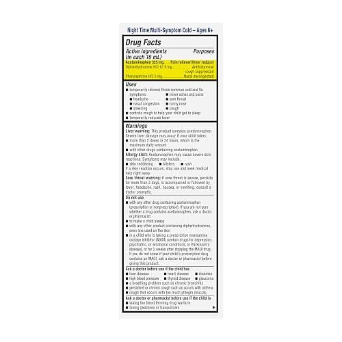 Mucinex Cold & Cough, Children's Multi-Symptom Day/Night Liquid, Very Berry, 8oz (2x4oz) Relieves Nasal & Chest Congestion, Thins & Loosens Mucus, Controls Cough, Reduces Fever, Soothes Sore Throat | For Ages 4+, Guaifenesin, Dextromethorphan HBr, Diphenhydramine HCl, Phenylephrine HCl & Acetaminophen, Alcohol-Free thumbnail 8