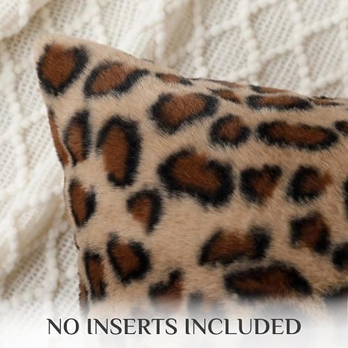 Softalker Cheetah Pillow Covers 18 x 18 Inch, Set of 2, Dense Faux Rabbit Fur Couch Leopard Pillow Cover, Decorative Super Soft Fluffy Cushion Cheetah Pillow Cases for Home Living Room Bedroom, Brown thumbnail 3