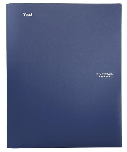 Five Star Stay-Put Pocket Folder, 11.62 x 9.31 x .25 Inches, Navy (72119) - Image 1
