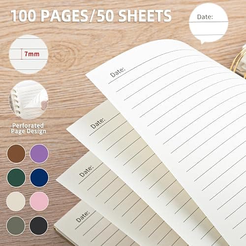 ALKALO A4 Large Spiral Notebook Journal, (8.5×11'') 100 Pages Linen Hardcover College Ruled Journaling For Work & Note Taking Thick Spiral Journal For Writing Daily Journal For Women & Men- Green thumbnail 4