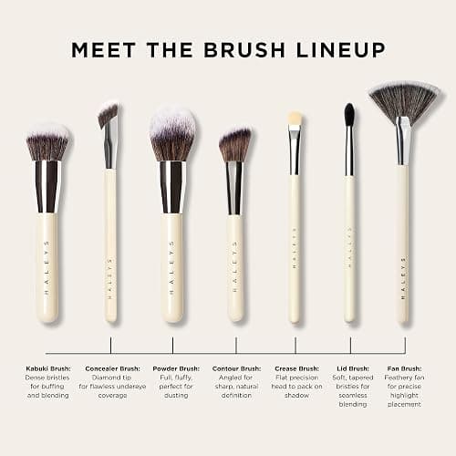 HALEYS Fan Makeup Brush – Soft Vegan Fluffy Face Brush for Applying Highlighter, Bronzer & Finishing Powder, Precise, Luminous Blending Tool, Cruelty-Free thumbnail 5