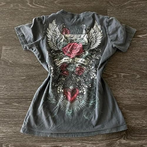 Vintage Graphic Tees 2000s Tops Teen Girls Y2k Grunge Shirts Alt Emo Clothes Women Whimsy Twee Short Sleeve Top thumbnail 3