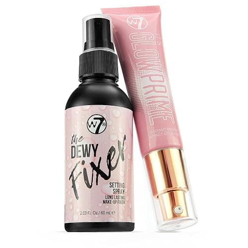 W7 The Fixer Glow Set - Makeup Primer & Setting Spray Duo for Radiant, Dewy Finish - Golden Sheer Coverage, Lightweight & Non-Sticky - Image 1