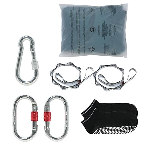 VEVOR Aerial Silk & Yoga Swing, Aerial Yoga Hammock Kit with 100gsm Nylon Fabric, Full Rigging Hardware & Easy Set-up Guide, Antigravity Flying for All Levels Fitness Bodybuilding thumbnail 9