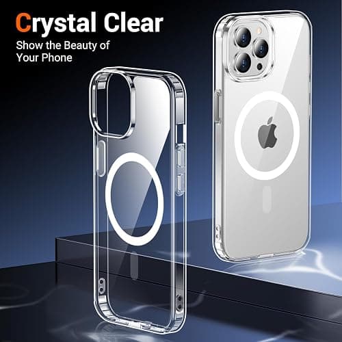 Temdan for iPhone 12& iPhone 12 Pro Case Clear with Screen Protector, Compatible with Magsafe, Anti-Yellowing, Military-Grade Protection, Shockproof Slim Magnetic Phone Case Cover, Transparent thumbnail 6