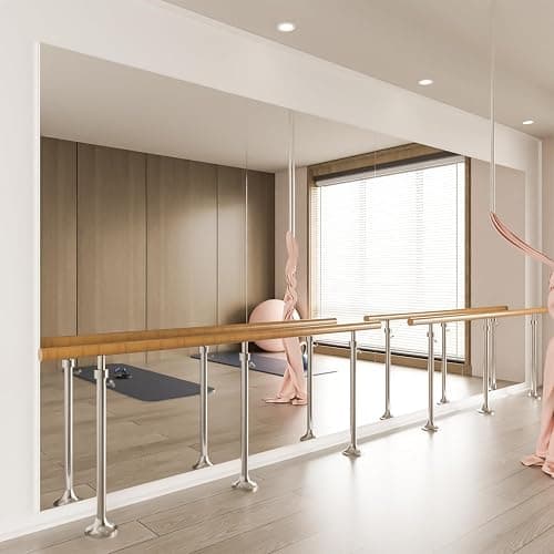 brisafe 71" x 64" (2PCS 71" X 32") Gym Mirror - Full Length Wall Mirror for Gyms, Dance Studio, Home, Yoga - Ultra Lightweight Shatterproof Glassless Nanomiorror Reduces 60% Commercial Insurance Costs thumbnail 6