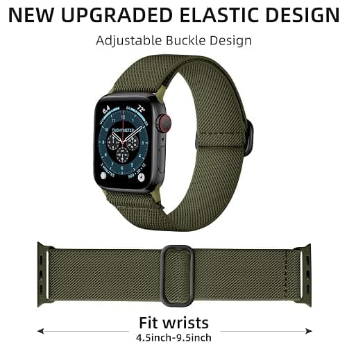DaQin 3 Pack Stretchy Solo Loop Compatible with Apple Watch Bands for Men 49mm 46mm 45mm 44mm 42mm, Soft Nylon Braided Elastic Strap for iWatch Band Series 11 10 9 8 7 6 5 4 3 SE Ultra 3 Ultra 2 Ultra thumbnail 2