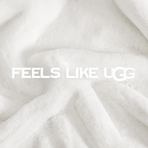UGG Euphoria Throw Blanket, Plush Faux Fur Blanket, 50" x 70", White Snow | Reversible Fluffy Faux Fur to Ultra Soft Microfiber, Velvety Soft, OEKO-TEX Compliant, Machine Washable, Home Decor thumbnail 6