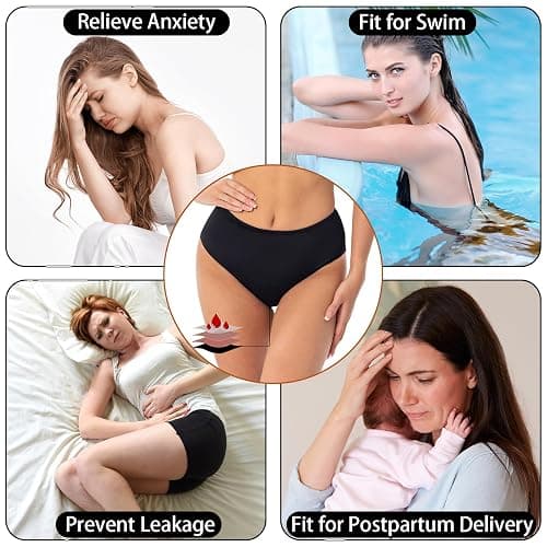 Maillot de Bain Menstruel - Bsorbant Antifuite et Anti Odeur Culotte Menstruelle, Maillot de Bain Menstruel Adolescente, Culotte Maillot de Bain Regle Menstruelle Ado, Confortable Piscine et Plage thumbnail 6