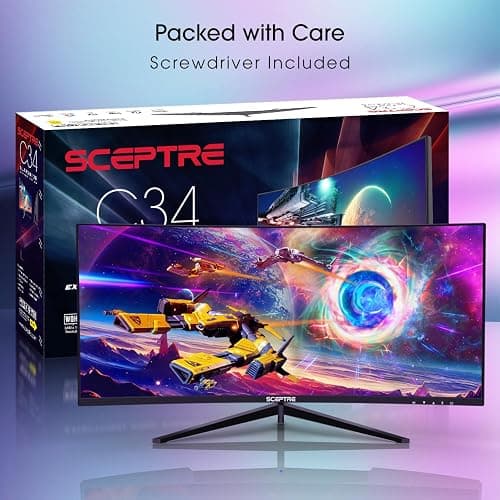 Sceptre 30-inch Curved Gaming Monitor 21:9 2560x1080 Ultra Wide/ Slim HDMI DisplayPort up to 200Hz Build-in Speakers, Metal Black (C305B-200UN1) thumbnail 4