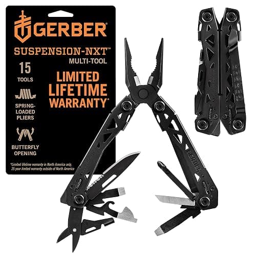 Gerber Gear Suspension-NXT EDC Multitool 15-in-1 Pocket Knife, Needle Nose Pliers and Wire Stripper for Camping and Survival, Black - Image 1