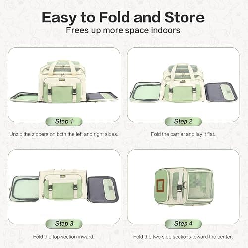 Airline Approved Travel Soft Carrier for Small cat/Dog/pet | Collapsible with Expandable Top and Sides. Kitten Mesh Puppy Carry Bag,18x11x11Delta/ United/American Airlines thumbnail 8