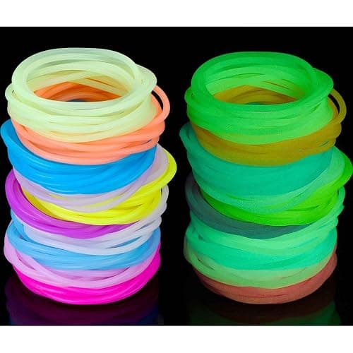 TecUnite 12 Pairs Neon Fingerless Fishnet Gloves and 100 Pieces Multicolor Silicone Jelly Bracelets 80s 90s Accessories for Women Retro Party Favors for Halloween Party Costume Cosplay thumbnail 3