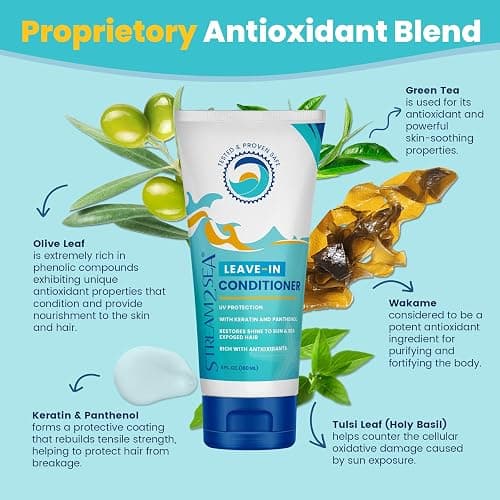 Leave-In Hair Conditioner Detangles & Replenish Hair Moisture Natural Reef Safe Formula - Sulfate and Paraben Free with UV Protection by Stream2Sea thumbnail 5