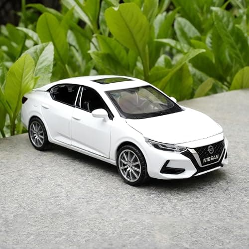 Guarsiliymi 1:32 Scale Car Model Compatible for Collectible Nissan Diecast Toy Vehicle, Zinc Alloy Pull Back Toy Car with Sound and Light for Adult Boys Girls (White) thumbnail 2