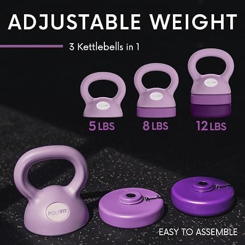 Polyfit Adjustable Kettlebell | 5 lb - 12 lb | Kettlebells Weights Set for Home Gym | Kettle Bell Sets for Women at Home thumbnail 2