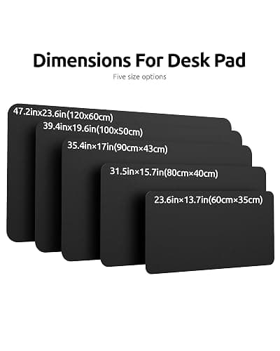 YSAGi Leather Desk Protector, Office Mat, Large Mouse Mat, Non-Slip PU Leather Blotter, Laptop Desk Mat, Waterproof Writing Pad for Office and Home (Black, 31.5" x 15.8") thumbnail 8