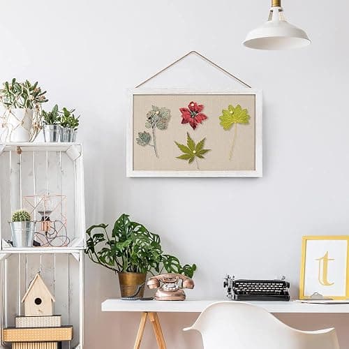 Miratino 2-Pack Cork Board with Linen 16x11 inch Bulletin Board Office Decor Hanging Pin Wood Framed Display Picture Vision Board Light for Wall School Office Bedroom 20-Pushpin Vintage White - Vintage White-1 - 16"x11"-2 Pack thumbnail 5