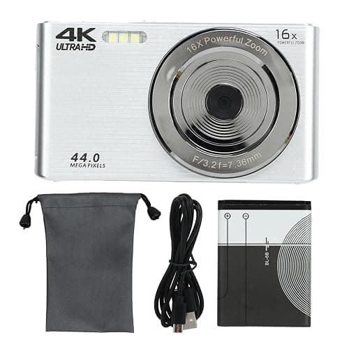 Digitalkamera, 44 MP, 16-facher Digitalzoom, 4K-Kamera mit 2,8-Zoll-HD-Bildschirm, Integriertes Fülllicht, Verwacklungsfrei, für Jugendliche, Erwachsene, Anfänger (Schwarz und - Image 1