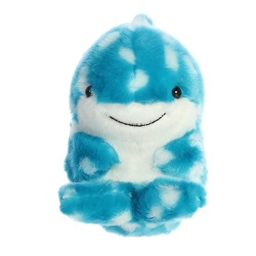 Aurora® Round Rolly Pet™ Willa Whale Shark™ Stuffed Animal - Adorable Companions - On-The-Go Fun - Blue 5 Inches thumbnail 2