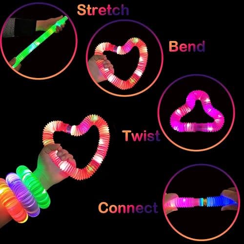 Glow Sticks Party Favors for Kids 12 PCS-Christmas Glow in Dark Party Supplies for Toddlers,Light Up Necklace Bracelet Accessories for Boys Girls,Neon Decoration for Birthday New Years Eve Camp Care thumbnail 5