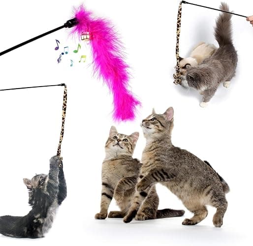 AILUKI 35PCS Cat Toys Variety Pack for Indoor Cats, Kitten Toys Cat Tunnel | Kitten Toys for Indoor Kittens Cat Toy Bundle Set with Feather Wand, Plush Mice, Crinkle Balls & Interactive Cat Toys Bundle thumbnail 6