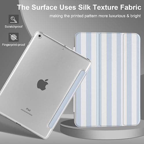 DONGKE Compatible with iPad 10.2 Inch Case 2021 2020 2019, Smart Lightweight Trifold Stand Hard Plastic Transparent Cover Support Auto Sleep/Wake for iPad 10.2" 9th/8th/7th Generation - Stripes thumbnail 5