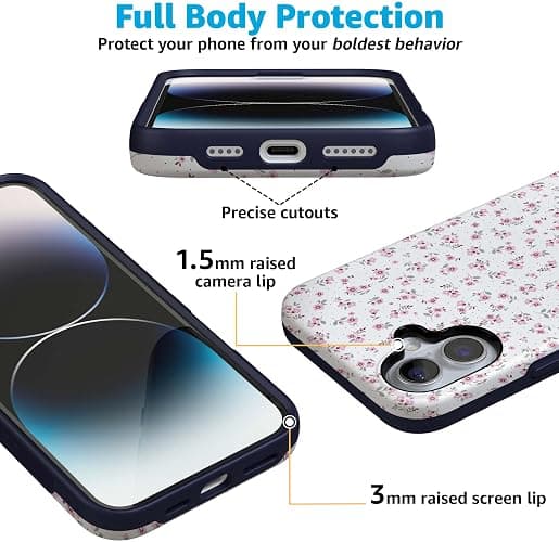 Casely iPhone 16 Case | Cottage Charm | Cottagecore Case Floral | Bold Protective Design | Compatible with MagSafe thumbnail 8