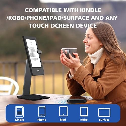 DATAFY RF Remote Control Page Turner for Kindle Paperwhite Kobo eReaders Camera Remote Shutter, Wireless Page Turner for iPhone ipad Android Tablets Reading Novels (Black) thumbnail 9