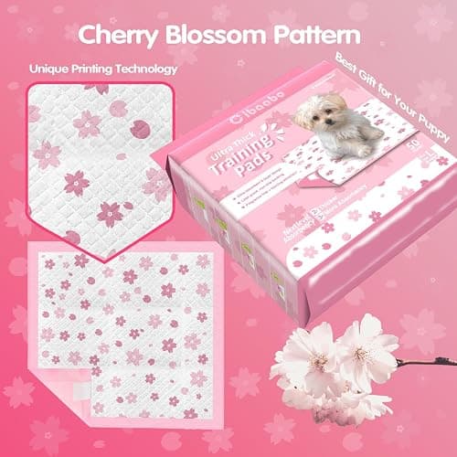 Pink Puppy Pads, Absorbent 23"x 23" 50 Count Cute Dog Pee Pad with Adhesive Tabs for Potty Training, Leak-Proof Quiky-Dry Pads for Puppies, Dogs, Cats, Rabbits(Pink, 23x23in 50Ct) thumbnail 5